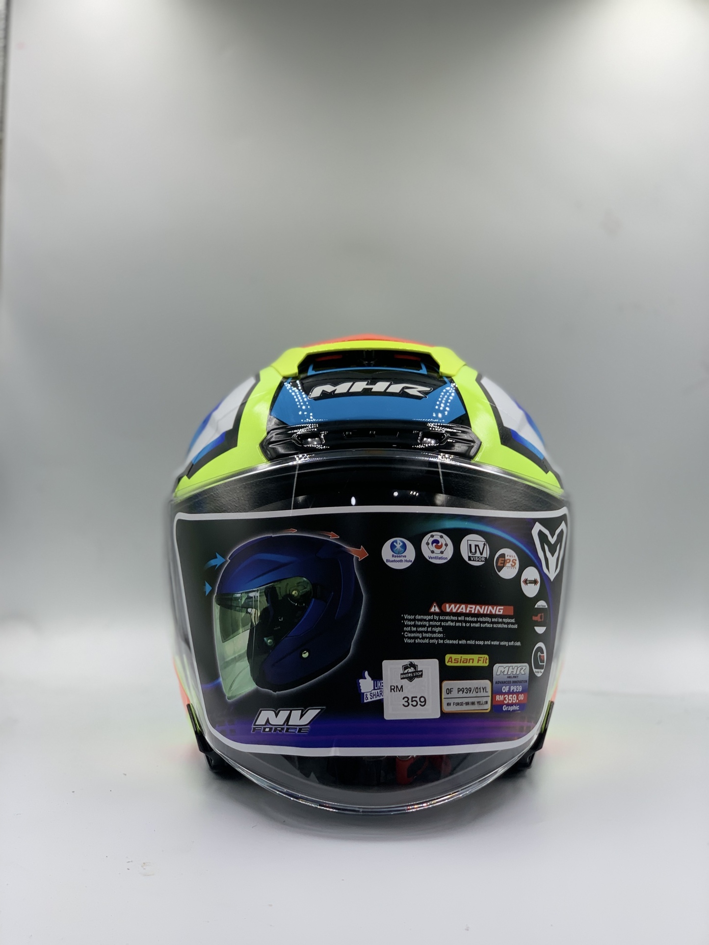 MHR Helmet Open Face BRINK YELLOW GRAPHIC (SIRIM)
